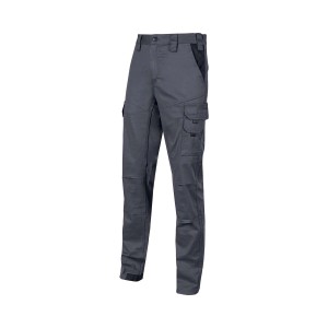 Pantaloni da lavoro grigi con tasche per uomo, categoria abbigliamento da lavoro.