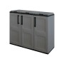 Armadio basso raccolta differenziata 3 coperchi 1020x370xh 840 mm grigio