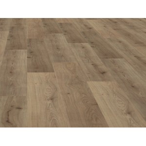 Laminato effetto legno di quercia posato: aspetto legno con venature e fughe.