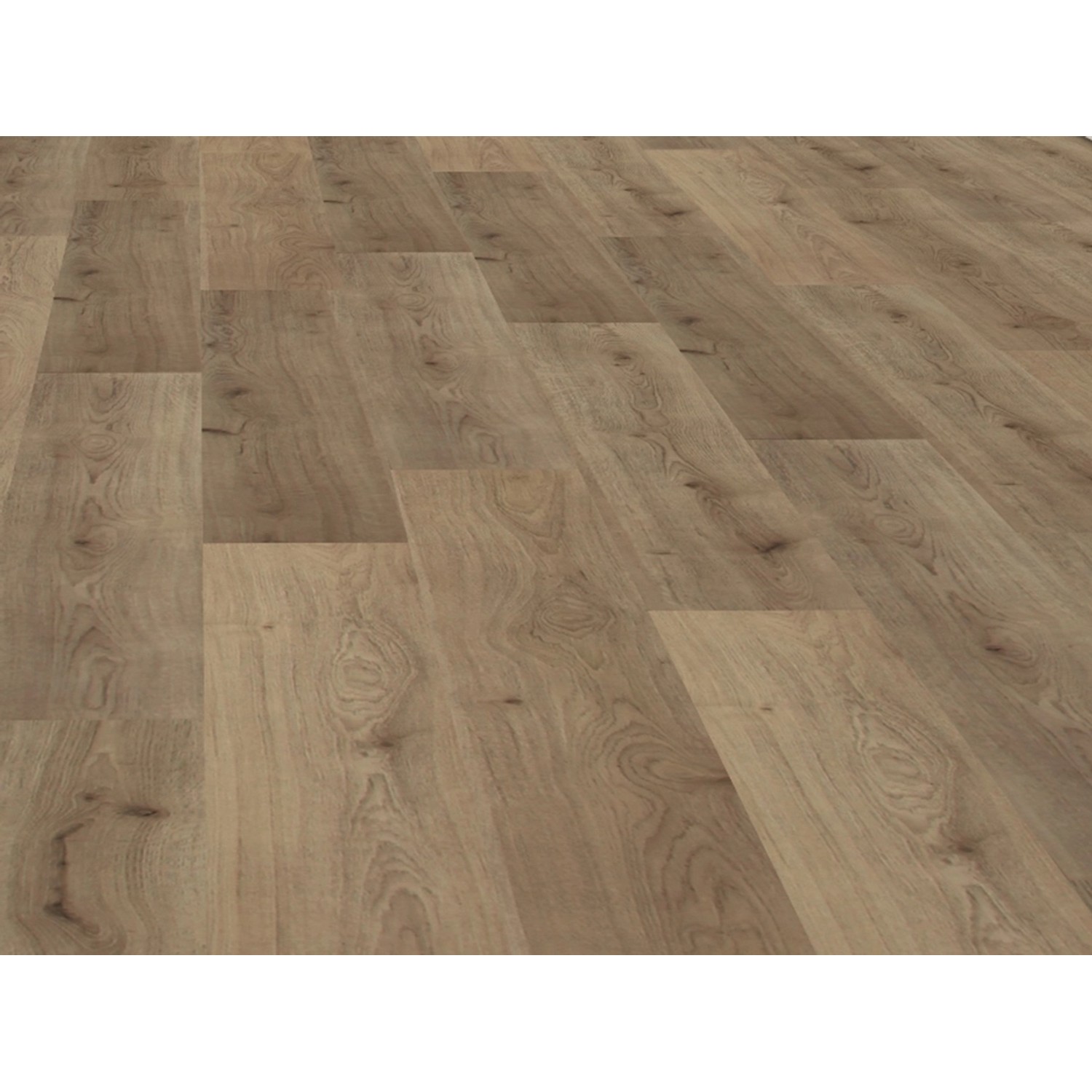 Laminato effetto legno di quercia posato: aspetto legno con venature e fughe.