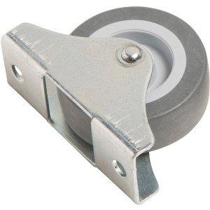 Rotella girevole per mobili con ruota morbida grigia, diametro 50 mm, portata fino a 55 kg.