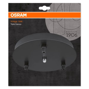 Osram Portalampada Canopy 1906 E27 nero, per max. 3 lampade a sospensione.