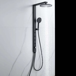 Colonna doccia Aura 3 getti deviatore a 3 vie con bodyjets nero