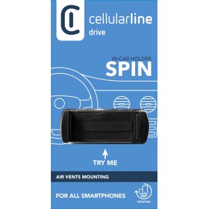 Cellularline Drive In-Car Holder Spin per smartphone, per il montaggio sulle prese d'aria.