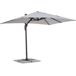 Ombrellone a braccio Bizzotto INES, 300x300 cm, antracite-grigio chiaro, con manovella.