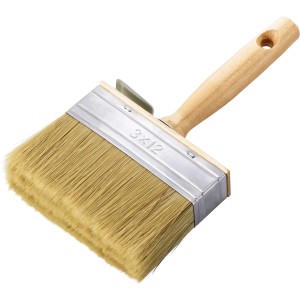 Pennello largo per lavori di pittura, pennello con manico in legno.