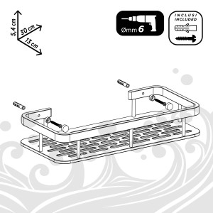 Mensola da bagno t.b.t. da parete, materiale di montaggio incluso.