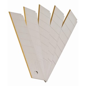 5 lame trapezoidali LUX Comfort 9 mm per cutter, con segmenti pretagliati.