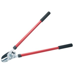 Cesoia a battente LUX con manici rossi e lama antiaderente nera per rami fino a 25 mm.