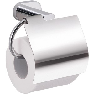 t.b.t. Porta carta igienica cromato con rotolo di carta.