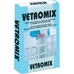 Malta VETROMIX per vetromattoni, confezione azzurra.