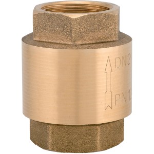 Valvola di ritegno in ottone per tubi dell'acqua. Valvola di ritegno a sfera.