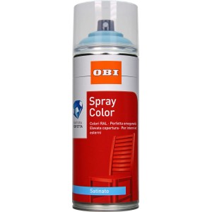 Bomboletta spray OBI, colore rosso, per interni ed esterni, finitura satinata.