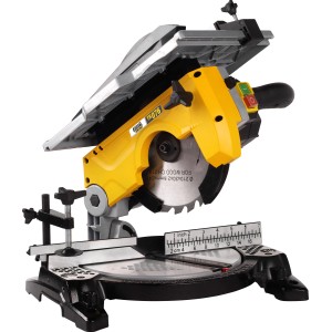 Troncatrice t.b.t. gialla per tagli precisi del legno.