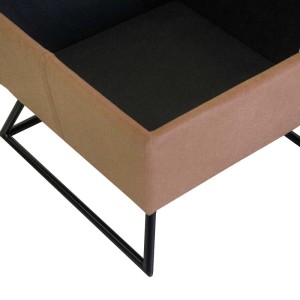 Puff in tessuto con gambe beige 58x58xh42,5 cm