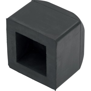 Protezione angolare Martelli nera in gomma, quadrata con bordo arrotondato.