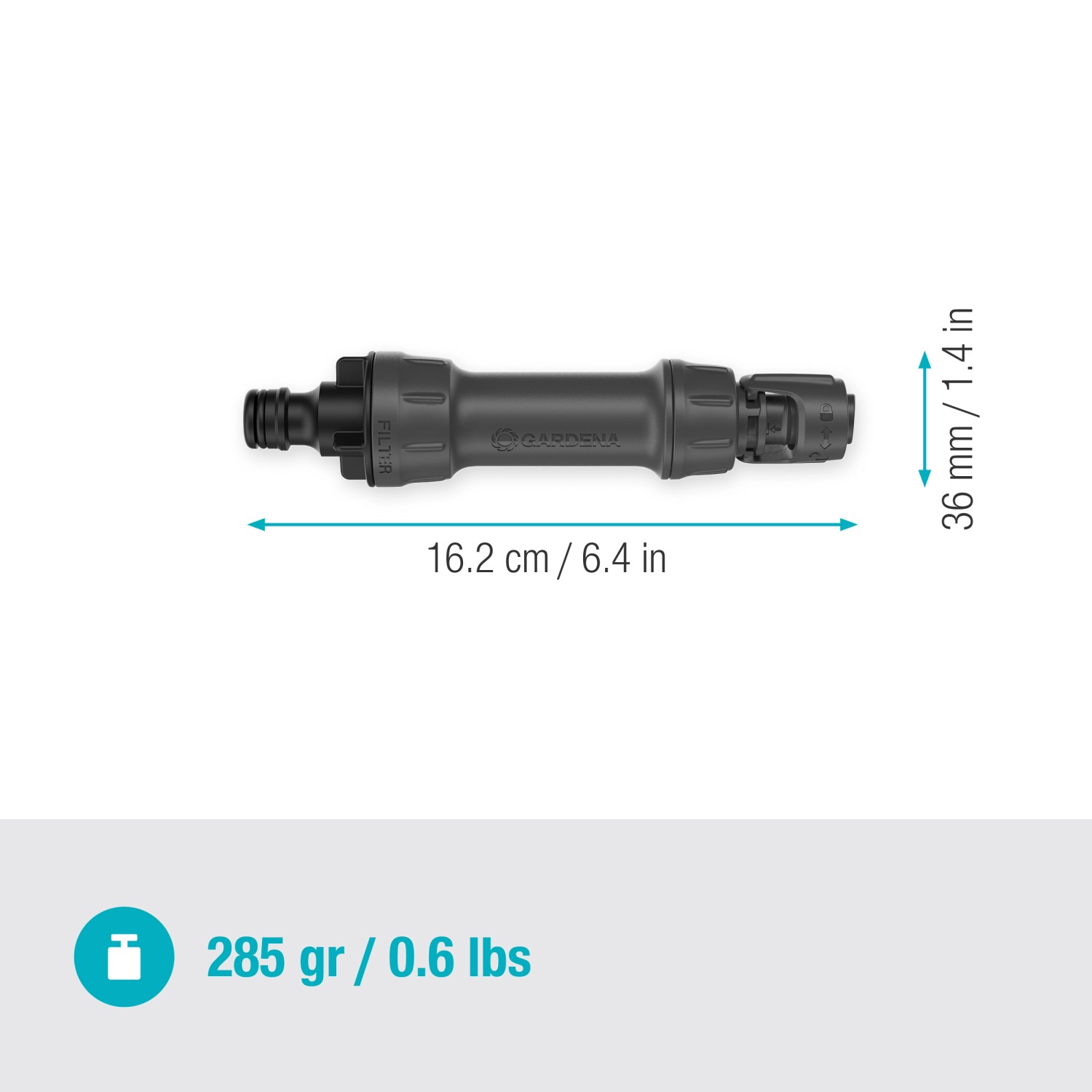 Gardena Centralina base 1000, elemento base per sistemi Micro-Drip, riduce la pressione per un'irrigazione ideale.