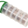 Viti per truciolare a testa svasata Ø 3,5x25 mm in contenitore trasparente con manico verde.