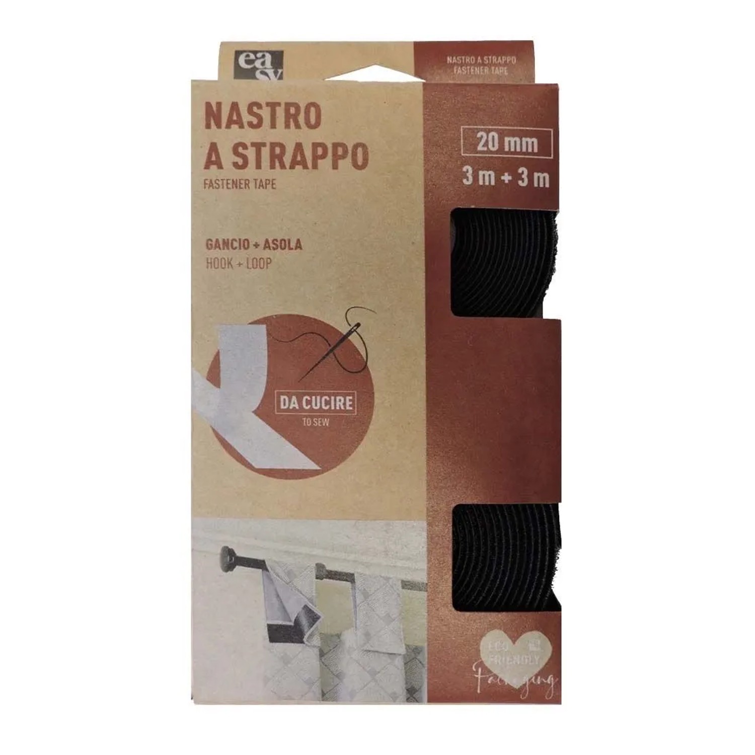 Nastro A Strappo Da Cucire H20 Mm Nero 15m Gancio + 15m Asola Acquista Da OBI