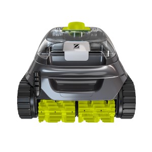 Robot piscina Zodiac CNX 2020 con cingoli e spazzole gialle.