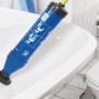 Tappo di scarico LUX Classic blu nel lavandino, misura universale per la pulizia dello scarico.