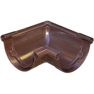 Angolo marrone t.b.t. per grondaie e pluviali in plastica.