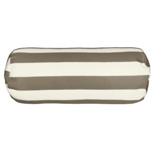 Cuscino cilindrico da esterno a righe, beige/marrone.