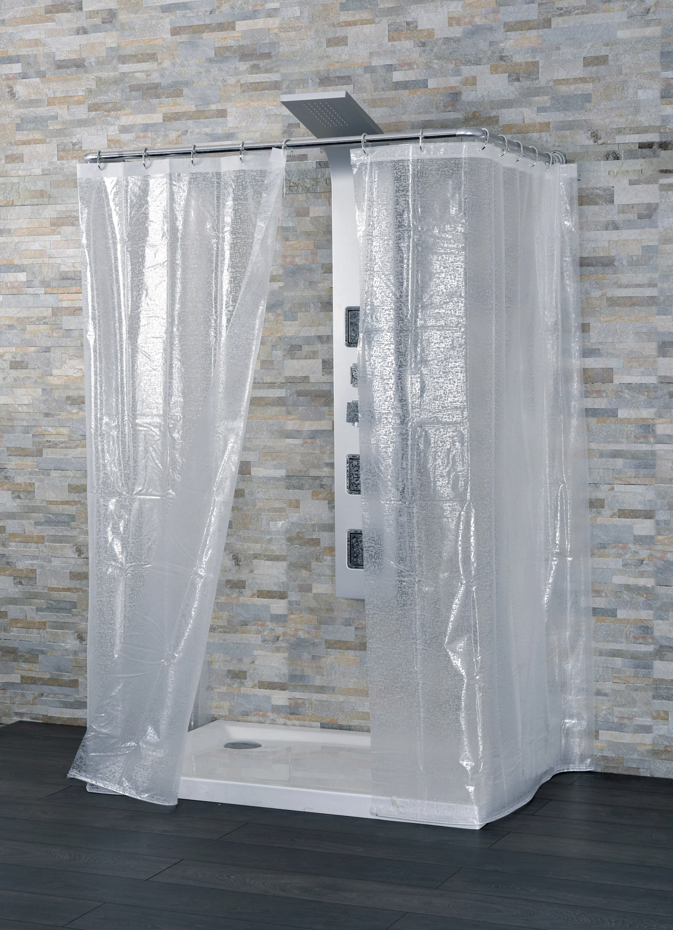 Shark tenda per doccia in vinile Crystal 120 cm x 200 cm trasparente