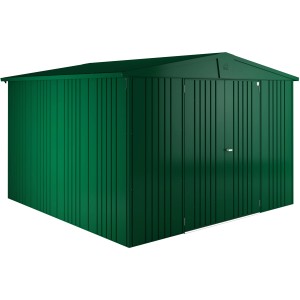 Casetta da giardino in metallo Biohort Europa, verde scuro, 8,9 m²: Robusta casetta per giardino e attrezzi.