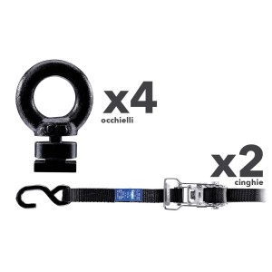 t.b.t. Cinghie di fissaggio e occhielli per il trasporto di carichi.