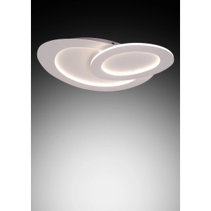 Plafoniere LED moderna t.b.t. con design curvo per montaggio a soffitto.