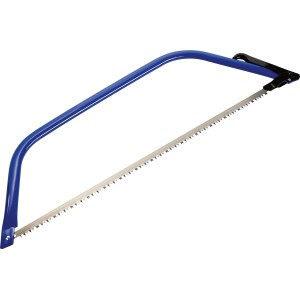 LUX-TOOLS Seghetto ad arco per legno, 760 mm, con telaio blu e lama in metallo per la lavorazione del legno.