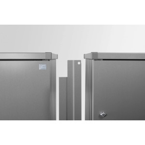 Connettore per box bidoni Alex da 3 pezzi, grigio quarzo metallizzato, per coprire lo spazio.