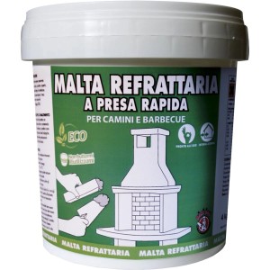 Secchio di Malta refrattaria a presa rapida per camini e barbecue.