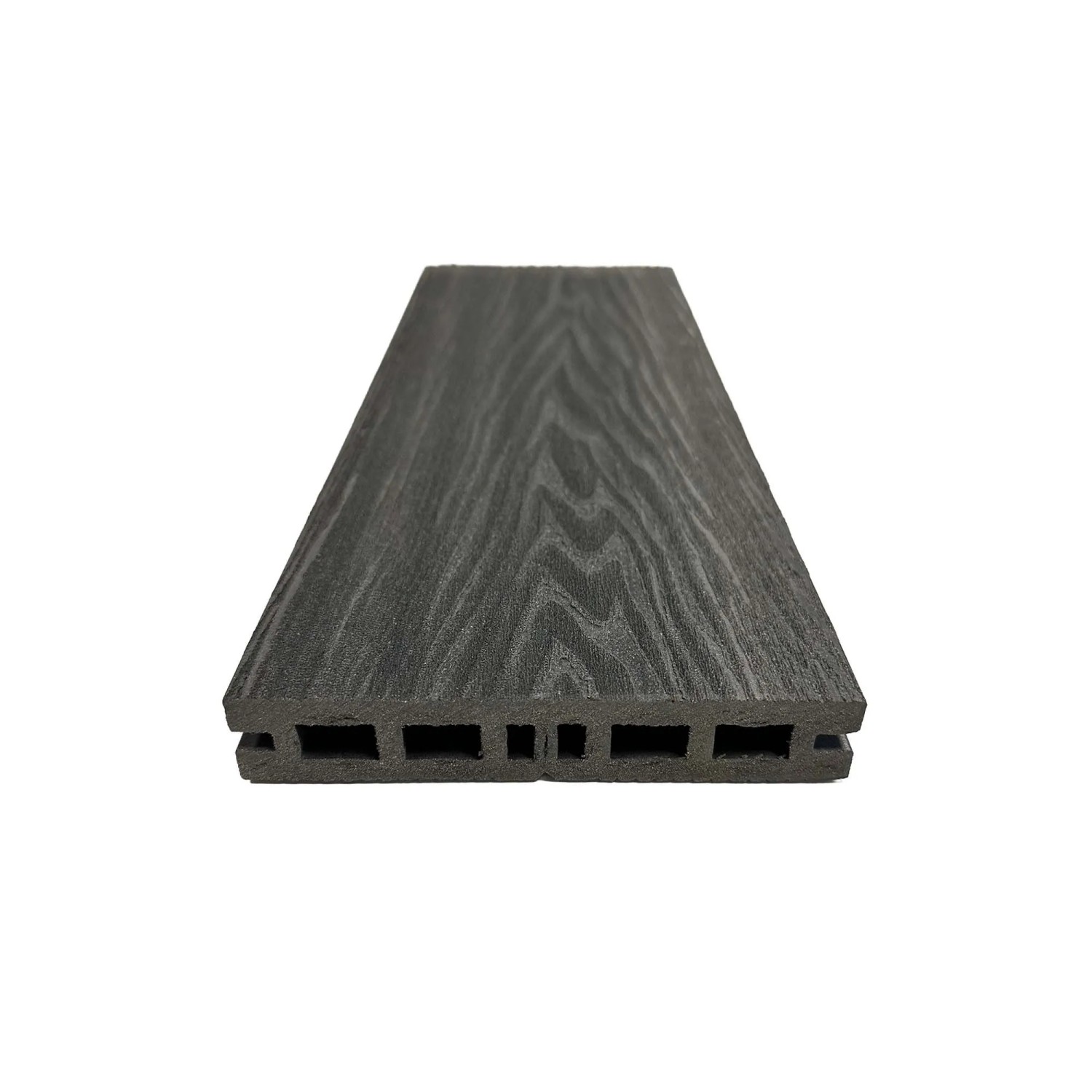 Piastrelle da esterno doga WPC WOOD double face antracite 161x2000 mm_3