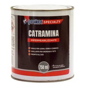 Sigillante Catramina in confezione da 750ml, ideale per legno, ferro e cemento.