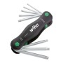 Set di chiavi Torx pieghevoli Wiha PocketStar con impugnatura nera e chiavi Torx argento T9-T40.