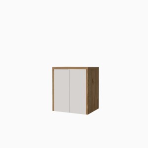 Mobile porta lavatrice asciugatrice con ante H91xL79xP65 cm Noce Bianco