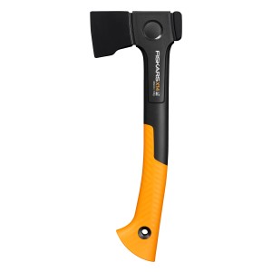 Fiskars X-series Ascia universale X14, 35,5 cm, con testa nera e manico arancio-nero.