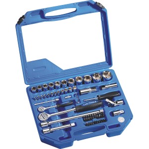 Set di chiavi a bussola LUX Classic, 55 pezzi in valigetta blu. Chiavi e estrattori.