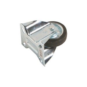 Rotella girevole con pneumatico in gomma e cerchio in acciaio, Ø 80 mm, portata 50 kg.