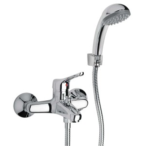 Miscelatore per vasca t.b.t. con doccetta, cromato.