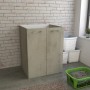 t.b.t. Mobile sottolavabo per arredo bagno, effetto cemento grigio.