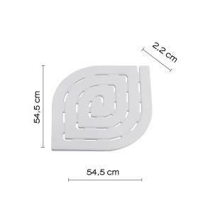 Tappetino doccia bianco con dimensioni 54,5 x 54,5 cm, accessorio per doccia.
