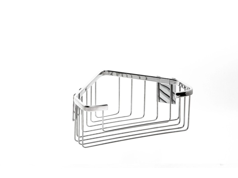 Porta oggetti doccia Top Line angolare inox 17,5x8x17,5 cm lucido