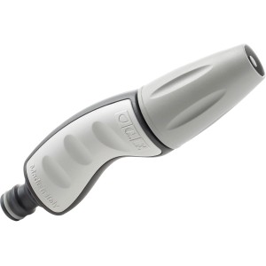 Pistola a spruzzo grigia t.b.t. per irrigazione giardino.