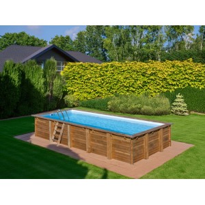 Piscina in legno fuori terra Braga 815x421x146 cm rettangolare