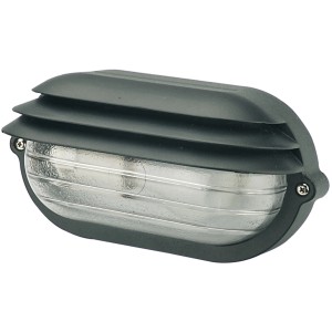 Applique da esterno ovale nera.