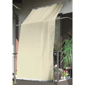 Tenda laterale beige t.b.t. per balcone, come protezione da vista e sole.