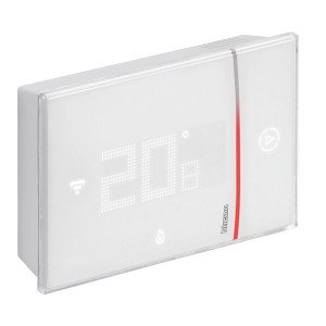 Cronotermostato digitale t.b.t. bianco con display temperatura.